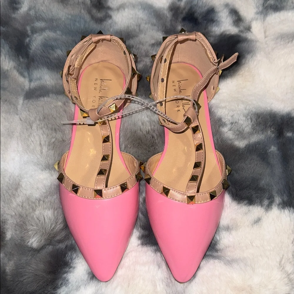 Nicole Miller Pink and Tan Platform Shoes - Picture 1 of 5